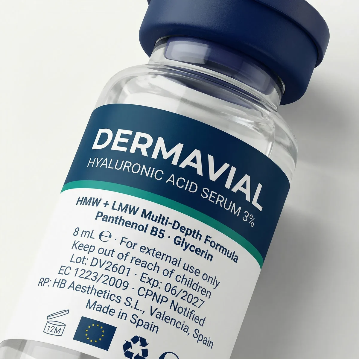 Этикетка Dermavial крупным планом